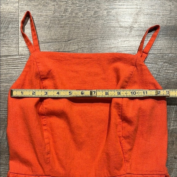 Old Navy dark salmon Orange Sleeveless linen jumpsuit with pockets size small - Picture 8 of 12